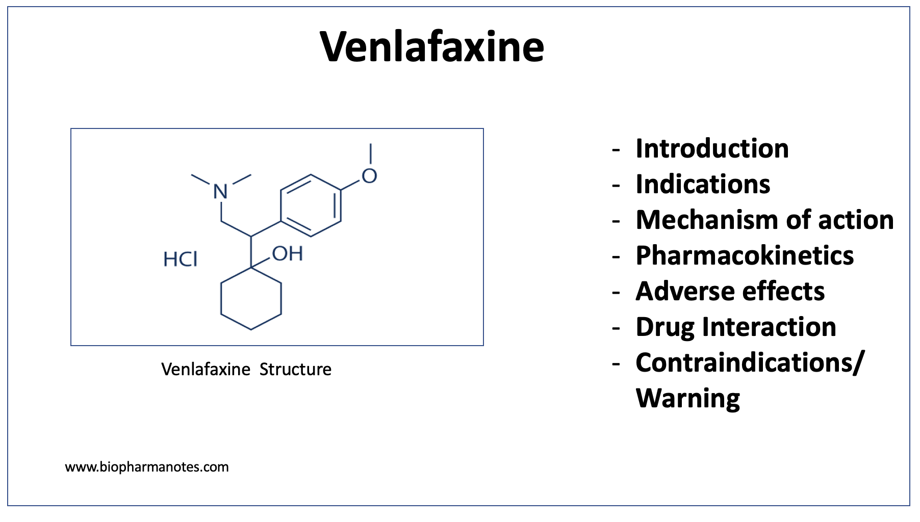 Venlafaxine BioPharma Notes