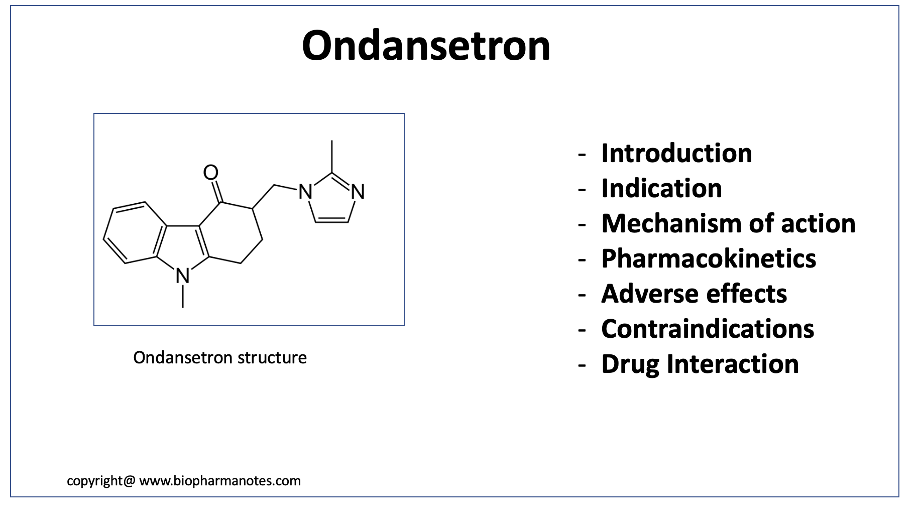Ondansetron biopharma notes